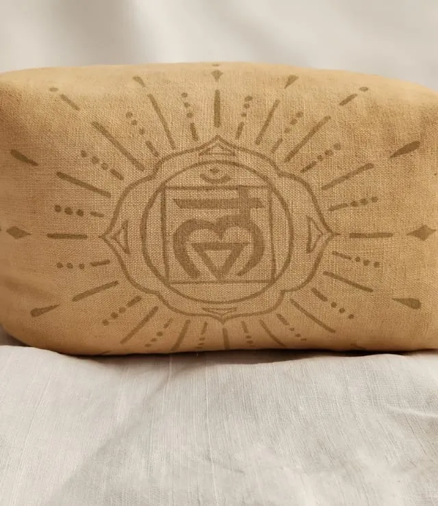 Coussin Brique Modulable — création textile Nômado, motif Muladhara